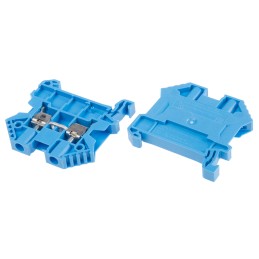 10 pcs - RS PRO Blue DIN Rail Terminal Block, 4mm², Double-Level, Screw Termination