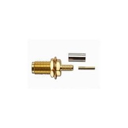 1 pcs : 72956 - RF Connectors / Coaxial Connectors SMA JACK BULKHEAD CRIMP, RG174, 178, 188, 316
