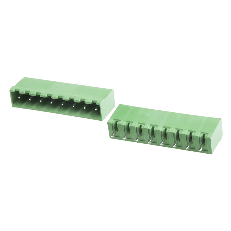 10 pcs - RS PRO 5.0mm Pitch 8 Way Pluggable Terminal Block, Header, Through Hole, Solder Termination