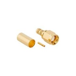 1 pcs : 132195RP - RF Connectors / Coaxial Connectors SMA ST CRMP PLG GOLD RG223/142 REV POL