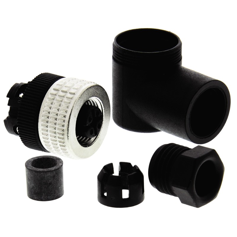 1 pcs - Telemecanique Sensors Circular Connector, 4 Contacts, Cable Mount, M12 Connector, Socket, Female, IP67, XZCC Series