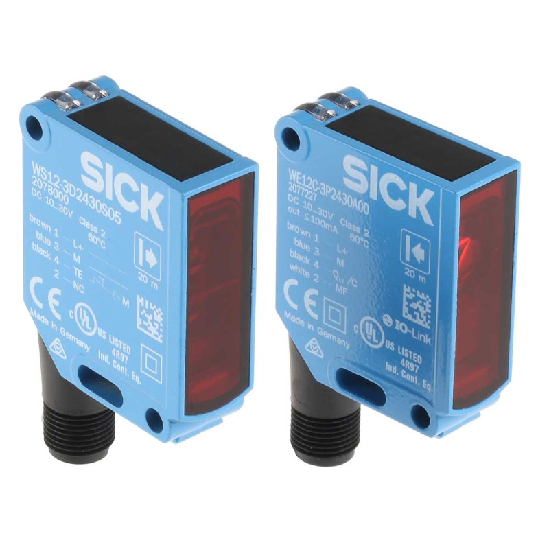 1 pcs - Sick Through Beam Photoelectric Sensor, Block Sensor, 0 - 20 m Detection Range IO-LINK