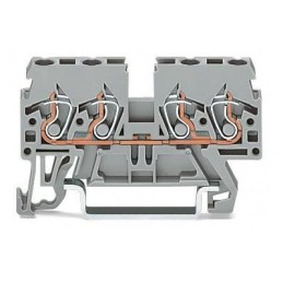 10 pcs - Wago 870 Series Grey Feed Through Terminal Block, 2.5mm², Single-Level, Cage Clamp Termination