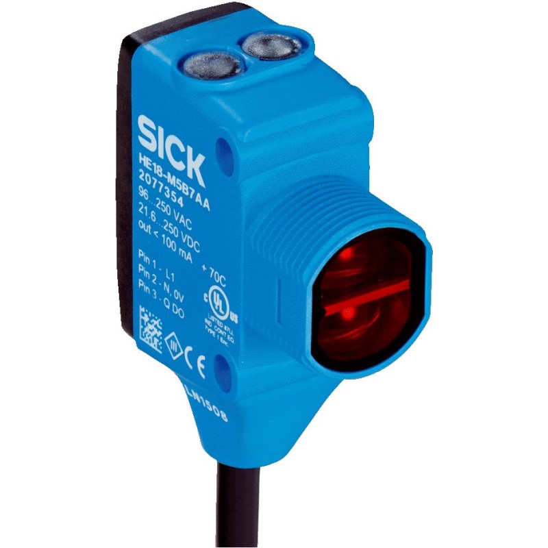 1 pcs - Sick Retroreflective Photoelectric Sensor, Rectangular Sensor, 6.5 m Detection Range