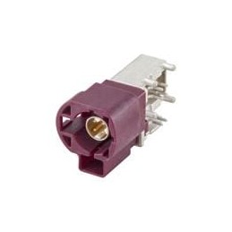 1 pcs : 99S20D-40MA5-D - RF Connectors / Coaxial Connectors HSD Right Angle Plug PCB w/Housing Violet