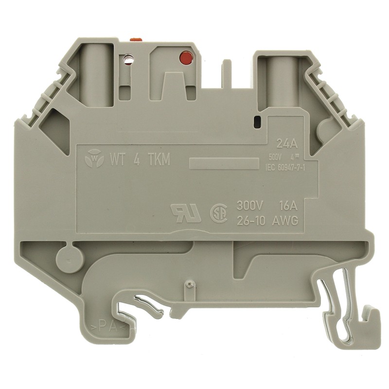 10 pcs - Wieland WT 4 TKM Series Grey Disconnect Terminal Block, Single-Level, Screw Termination, ATEX