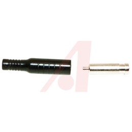 1 pcs - Mueller Electric Black Female Banana Socket, 4 mm Connector, Crimp, Solder Termination, 15A, 5000V dc, Nickel Plating