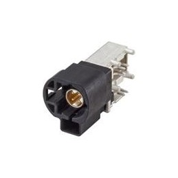 1 pcs : 99S20D-40MA5-A - RF Connectors / Coaxial Connectors Right Angle Plug PCB w/Housing T&R Black