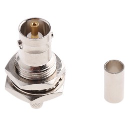 1 pcs - TE Connectivity, jack Panel Mount BNC Connector, 50Ω, Crimp Termination, Straight Body