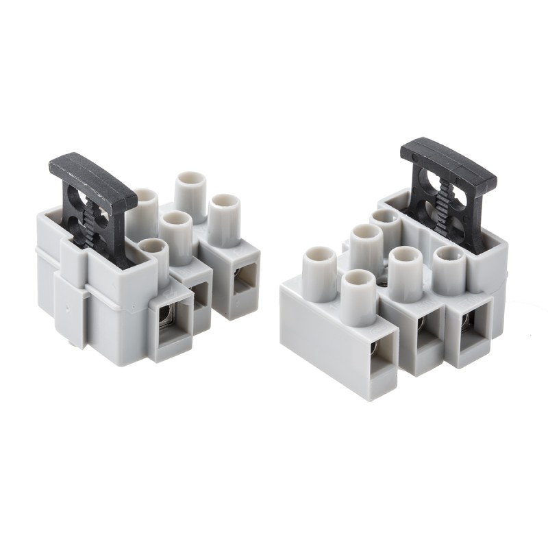 10 pcs - RS PRO Fused Terminal Block, 3-Way, 6.3A, Screw Termination