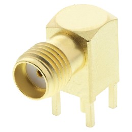 15 pcs - Telegartner, jack PCB Mount SMA Connector, 50Ω, Solder Termination, Right Angle Body