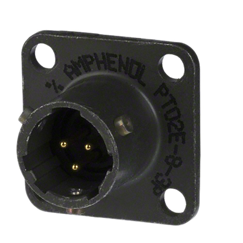 1 pcs - Amphenol Socapex, PT 3 Way Panel Mount MIL Spec Circular Connector Receptacle, Pin Contacts,Shell Size 8, Bayonet,