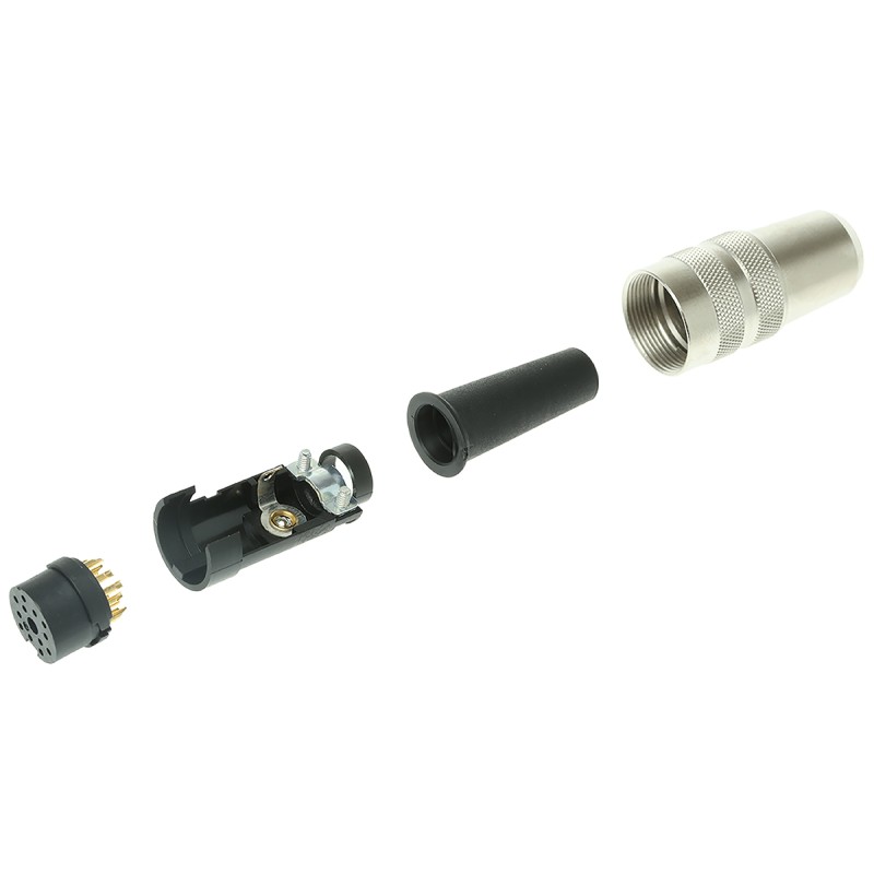 50 pcs - Binder Circular Connector, 12 Contacts, Cable Mount, M16 Connector, Socket, Female, IP40, 680 Series