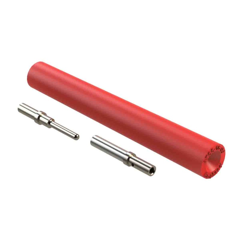 100 pcs - Amphenol Industrial, SpeedSplice Automotive Connector, Red, Nickel