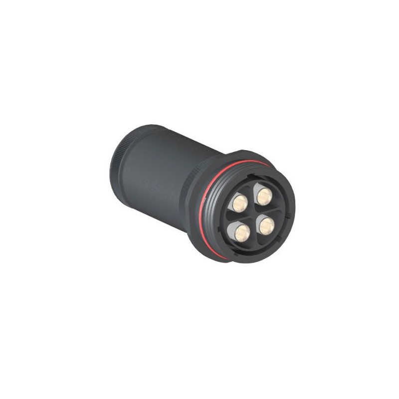 1 pcs - Bulgin Circular Connector, 4 Contacts, Cable Mount, Socket, Female, IP68, Buccaneer 9000 High Power Series