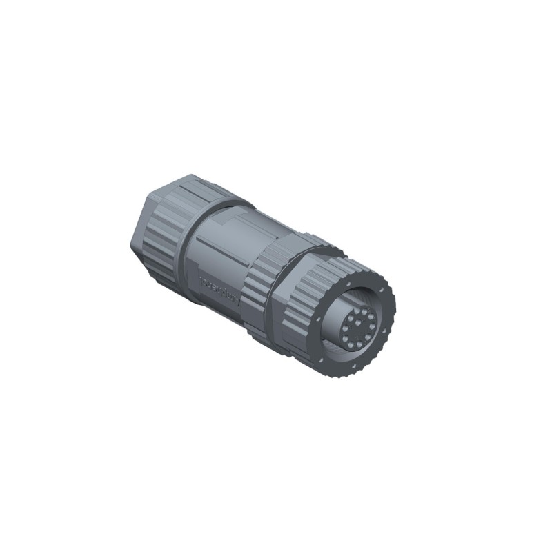 1 pcs - Amphenol Industrial Circular Connector, 8 Contacts, Cable Mount, M12 Connector, Socket