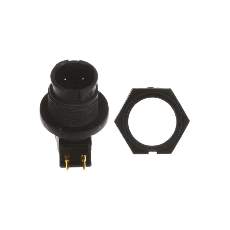 1 pcs - Switchcraft Circular Connector, 2 Contacts, Panel Mount, Plug, Male, IP68, IP69K, EN3 Series