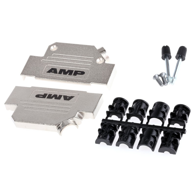 25 pcs - TE Connectivity ADK Series Zinc Angled D Sub Backshell, 37 Way, Strain Relief