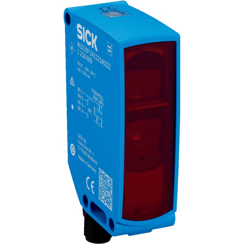 1 pcs - Sick Polarised Retro Reflection Photoelectric Sensor, Block Sensor, 19 m Detection Range