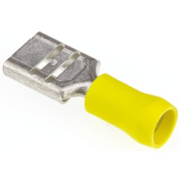 50 pcs - JST FVD Yellow Insulated Female Spade Connector, Receptacle, 11 x 1.1mm Tab Size, 2.6mm² to 6.6mm²