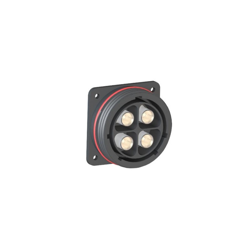 1 pcs - Bulgin Circular Connector, 4 Contacts, Panel Mount, Socket, Female, IP68, Buccaneer 9000 High Power Series