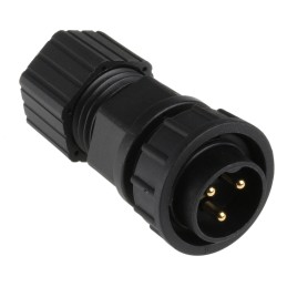 1 pcs - Amphenol Industrial Circular Connector, 3 Contacts, Cable Mount, Plug, Male, IP67, X-Lok Series
