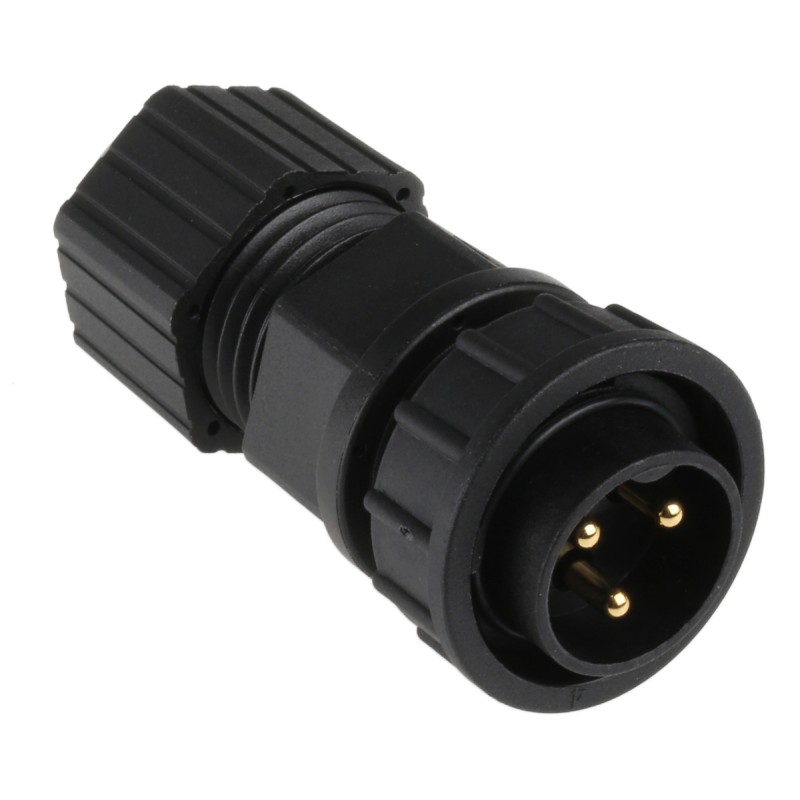 1 pcs - Amphenol Industrial Circular Connector, 3 Contacts, Cable Mount, Plug, Male, IP67, X-Lok Series