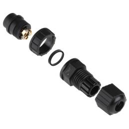 1 pcs - Amphenol Industrial Circular Connector, 3 Contacts, Cable Mount, Plug, Male, IP67, X-Lok Series