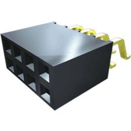 1 pcs - Samtec SMH Series Straight Surface Mount PCB Socket, 4-Contact, 1-Row, 2.54mm Pitch, Solder Termination