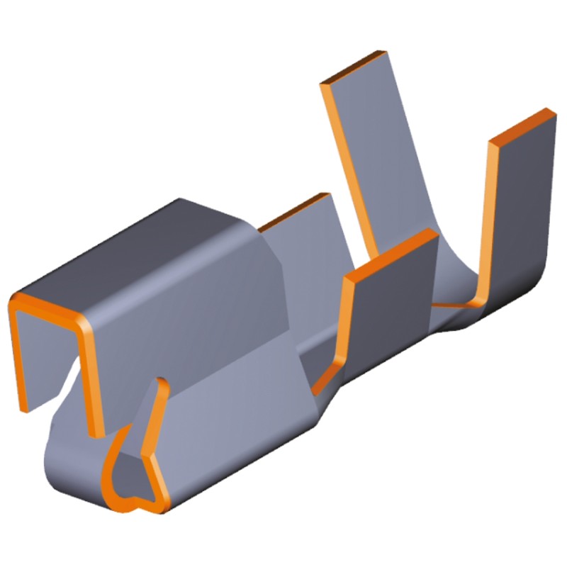 100 pcs - TE Connectivity Economy Power II Series Female Crimp Terminal, 22AWG Min, 18AWG Max