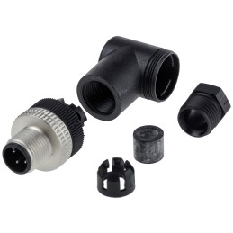 1 pcs - Telemecanique Sensors Circular Connector, 4 Contacts, Cable Mount, M12 Connector, Plug, Male, IP67, XZCC Series