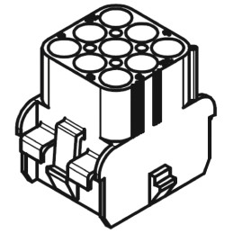 50 pcs - Molex, MLX Female Connector Housing, 9 Way, 3 Row