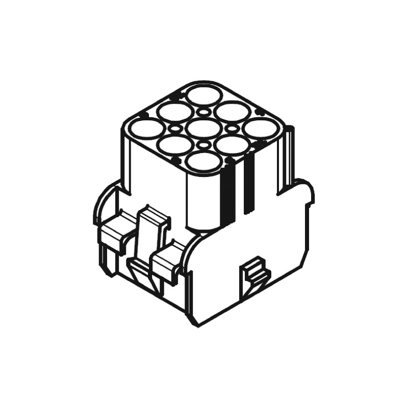 50 pcs - Molex, MLX Female Connector Housing, 9 Way, 3 Row