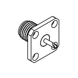 1 pcs : R125403000 - RF Connectors / Coaxial Connectors SMA / SQUARE FLANGE JACK RECEPTACLE WITH SOLDER POT CONTACT