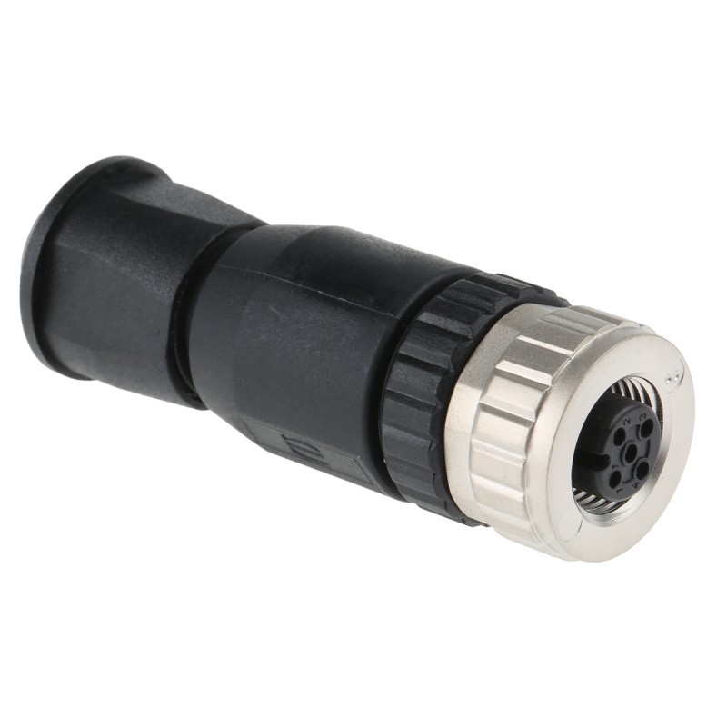 1 pcs - HARTING Circular Connector, 4 Contacts, Cable Mount, M12 Connector, Socket, Female, IP67, M12 Series