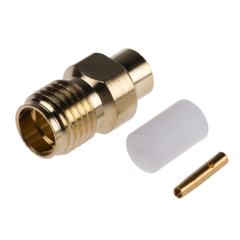 1 pcs - RS PRO, jack Cable Mount SMA Connector, Crimp Termination, Straight Body