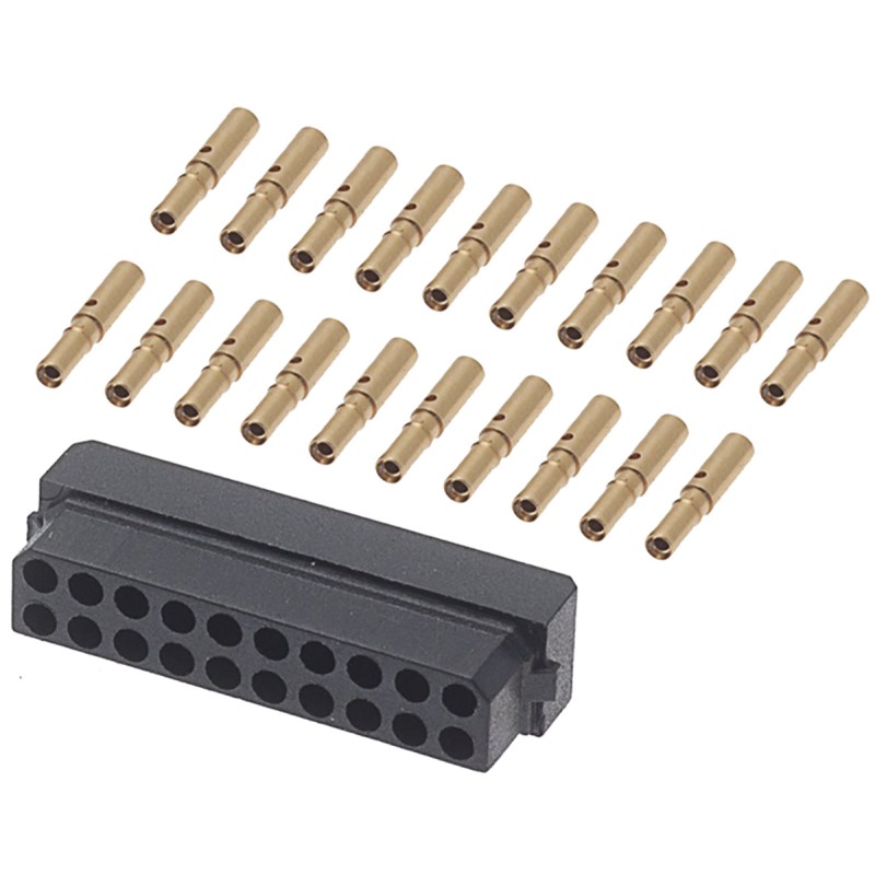 20 pcs - HARWIN Datamate Connector Kit Containing 20 way DIL Female Shell, Crimps