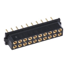 20 pcs - HARWIN M80 Series Straight Through Hole Mount PCB Socket, 20-Contact, 2-Row, 2mm Pitch, Solder Termination