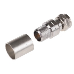 1 pcs - Telegartner, Plug Cable Mount F Connector, 75Ω, Crimp Termination, Straight Body