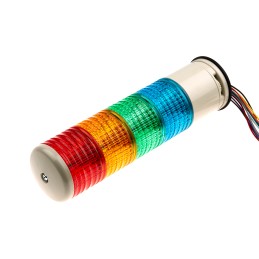 1 pcs - Schneider Electric Harmony XVC6 Series Red/Green/Amber/Blue Buzzer Signal Tower, 4 Lights, 24 V ac/dc, Surface Mount
