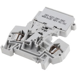 1 pcs - Wago 281 Series Grey Fuse Terminal Block, 4mm², Single-Level, Cage Clamp Termination, Fused