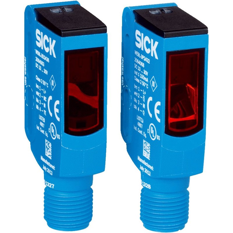 1 pcs - Sick Through Beam Photoelectric Sensor, Rectangular Sensor, 60 m Detection Range IO-LINK