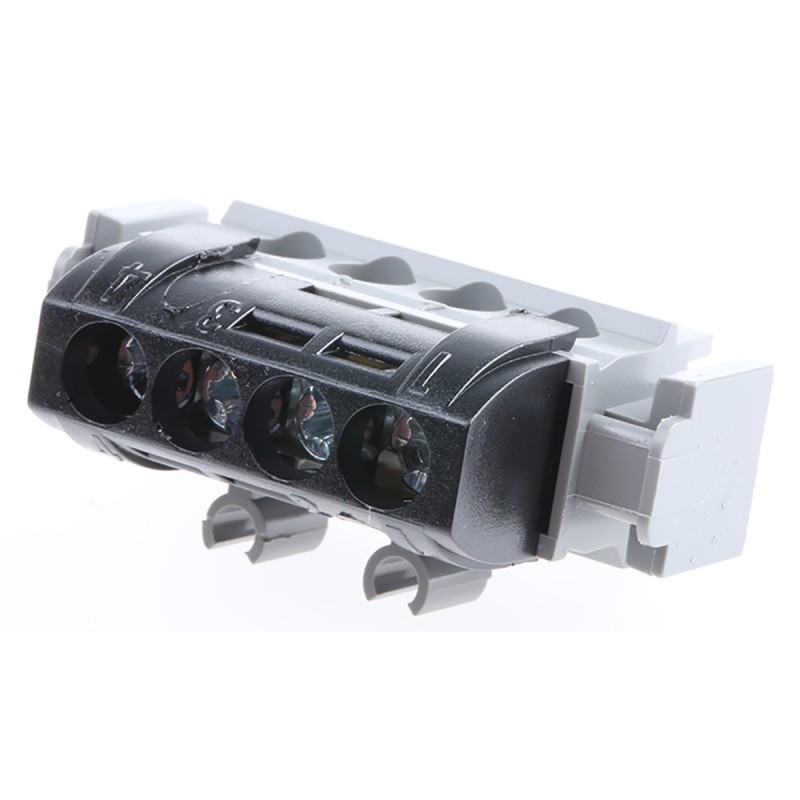 1 pcs - Legrand Distribution Block, 4 Way, 1.5 - 16mm², 80A, 400 V ac, Black