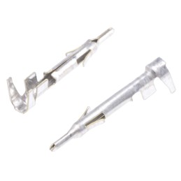 100 pcs - TE Connectivity Mini-Universal MATE-N-LOK Series Male Crimp Terminal, 22AWG Min, 18AWG Max