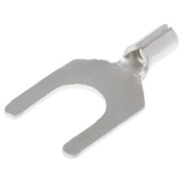 100 pcs - RS PRO Uninsulated Crimp Spade Connector, 0.5mm² to 1.5mm², 22AWG to 16AWG, M6 Stud Size