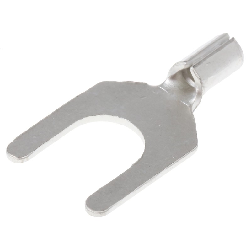 100 pcs - RS PRO Uninsulated Crimp Spade Connector, 0.5mm² to 1.5mm², 22AWG to 16AWG, M6 Stud Size