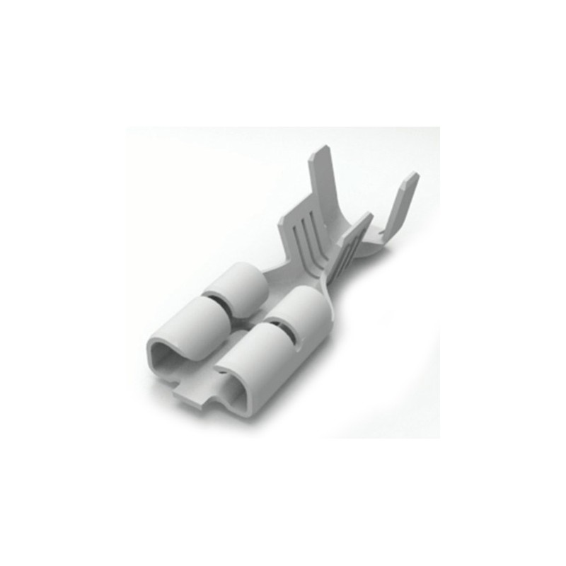 100 pcs - TE Connectivity FASTON .187 Uninsulated Female Spade Connector, Receptacle, 4.8 x 0.8mm Tab Size, 0.5mm² to 1.5mm²