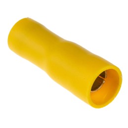 100 pcs - RS PRO Insulated Female Crimp Bullet Connector, 2.5mm² to 6mm², 12AWG to 10AWG, 5mm Bullet diameter, Yellow