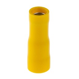 100 pcs - RS PRO Insulated Female Crimp Bullet Connector, 2.5mm² to 6mm², 12AWG to 10AWG, 5mm Bullet diameter, Yellow