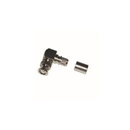 1 pcs : EZ-400-BM-RA-X - RF Connectors / Coaxial Connectors BNC-Male (plug) crimp right angle, non-solder pin, no braid trim